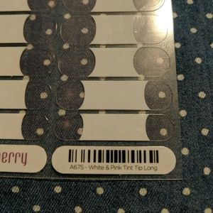 Jamberry White & Pink Tint Tip Long, full sheet